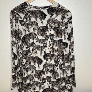 H&M Cat Print Dress - US Size 10 - Lightweight Print Woven Fabric - As-is